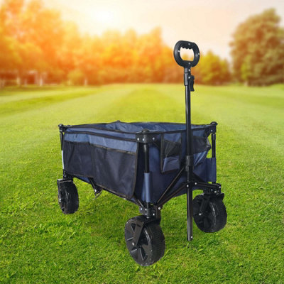 4 Wheeled Folding Pull Along Wagon Trolley Cart 100kg Load - 5