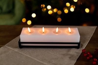 4 Wick LED Candle Block Light Up Loaf