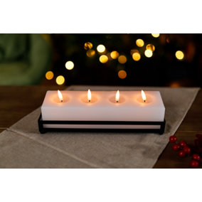 4 Wick LED Candle Block Light Up Loaf