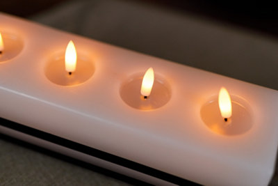 4 Wick LED Candle Block Light Up Loaf - 3