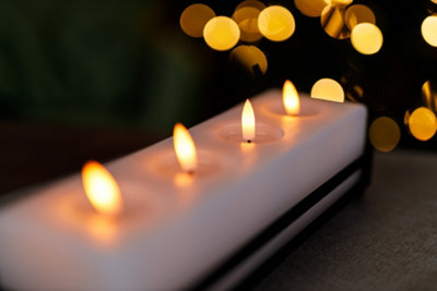 4 Wick LED Candle Block Light Up Loaf - 4