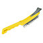 4 Wire Cleaning Brush 5 Row Steel Bristles with Plastic Handle and End Scarper