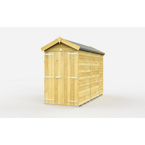 4 x 10 Feet Apex Shed - Double Door Without Windows - Wood - L302 x W118 x H217 cm
