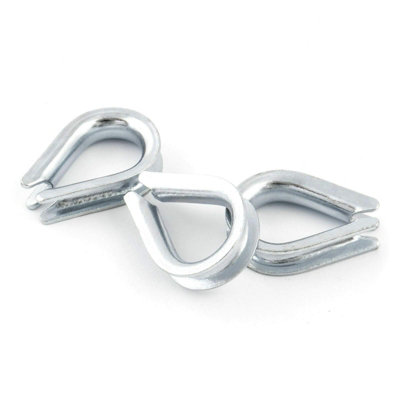 4 x 10 mm Thimble Rope Clip Clamp Fixing Loose Ends of Wire, Jute and Polypropylene Ropes