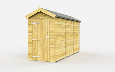 4 x 11 Feet Apex Shed - Single Door Without Windows - Wood - L329 x W118 x H217 cm