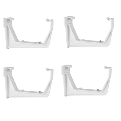 4 x 114mm Square White Fascia Gutter Bracket gsw1