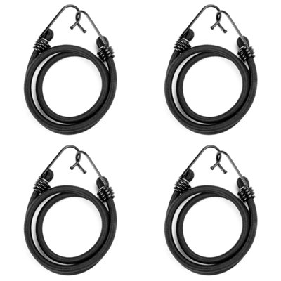 20-Pack Latex Heavy Duty Elastic Bungee Cords With Hooks – 30cm Stretchable Straps For Luggage, Outdoor Gear, Cargo, Black & White (10 Each)