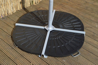 4 x  13kg Black Polystone Cantilever /Banana Parasol Umbrella Base Outdoor