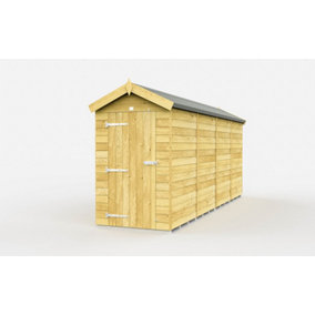 4 x 16 Feet Apex Shed - Single Door Without Windows - Wood - L472 x W118 x H217 cm