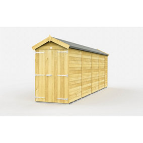4 x 17 Feet Apex Shed - Double Door Without Windows - Wood - L503 x W118 x H217 cm
