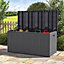 4 x 2 ft Grey Lockable Waterproof Plastic Large Outdoor Garden Storage Box 430L Flat Top