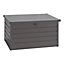 4 x 2 ft Grey Waterproof Metal Outdoor Garden Large Storage Box Lockable Flat Top 350 L