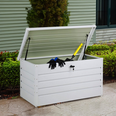 4 x 2 ft Waterproof Metal Large Outdoor Garden Storage Box Lockable ...