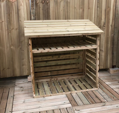 4 x 2 Pressure Treated T&G Wooden Log Store (4' x 2' / 4ft x 2ft) (4x2)