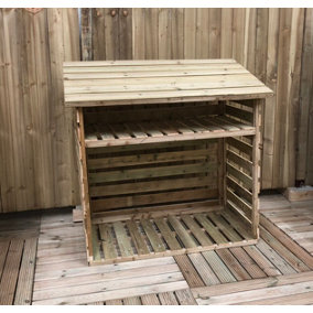 4 x 2 Pressure Treated T&G Wooden Log Store (4' x 2' / 4ft x 2ft) (4x2)