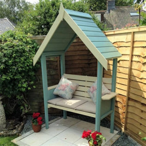 4 x 2 Pressure Treated Wooden Seat Open Back Arbour