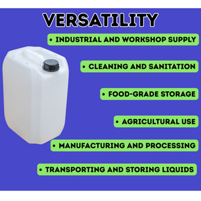 4 x 20 Litre HDPE Water Container Heavy Duty Stackable Plastic HDPE ...