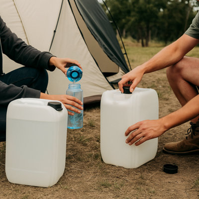 4 x 20 Litre HDPE Water Container Heavy Duty Stackable Plastic HDPE ...