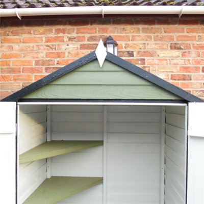 4 x 3 Windowless Overlap Shed With Double Doors + Shelving