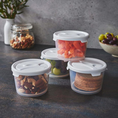 4 x 300ml Reusable Microwave Safe Stackable BPA Free Plastic Food ...