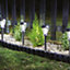4 x 365-Day Solar Powered Garden Stake Lights - Outdoor Lawn, Border, Path, Patio, Deck Lighting - Slate Grey, Each H41 x 11.5cm