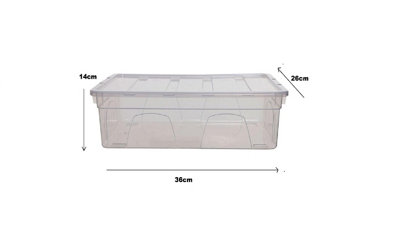 4 x 36cm Storage Box Spacemaster Mini Clear Plastic Stackable Home Storage DIY Craft Box