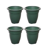 4 x 38cm Green Colour Round Bell Plant Pot Flower Planter Plastic Garden Pot