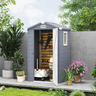 4 x 3ft Garden Shed Tool Storage House with Lockable Door, Foundation ...