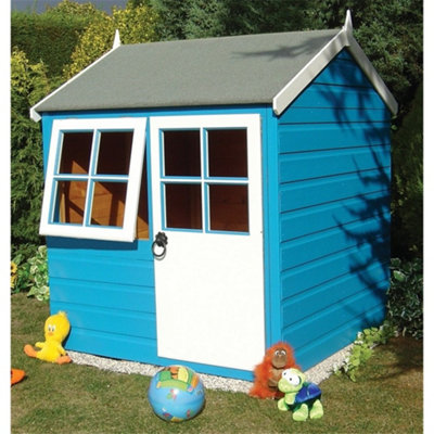 4 x 4 (1.19m x 1.19m) - Wooden Playhouse - 1 Opening Window - Single Door