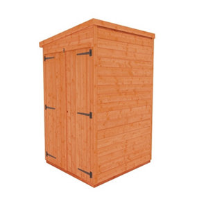 4 x 4 (1.23m x 1.15m) Windowless Wooden Tongue and Groove PENT Shed + Double Doors (12mm T&G Floor and Roof) (4ft x 4ft) (4x4)