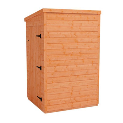 4 x 4 (1.23m x 1.15m) Windowless Wooden Tongue and Groove PENT Shed - Single Door (12mm T&G Floor and Roof) (4ft x 4ft) (4x4)