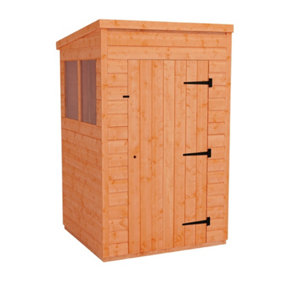 4 x 4 (1.23m x 1.15m) Wooden Tongue and Groove PENT Shed - Single Door (12mm T&G Floor and Roof) (4ft x 4ft) (4x4)