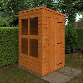 4 x 4 (1.23m x 1.15m) Wooden Tongue and Groove Sunroom (12mm Tongue and Groove Floor and PENT Roof) (4ft x 4ft) (4x4)