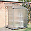 4 x 4 ft Lean To Polycarbonate Greenhouse with Window Opening and Base