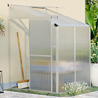 4 x 4 ft Lean To Polycarbonate Greenhouse with Window Opening