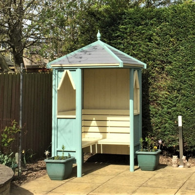 4 X 4 Pressure Treated Wooden Seat CORNER Arbour | DIY At B&Q