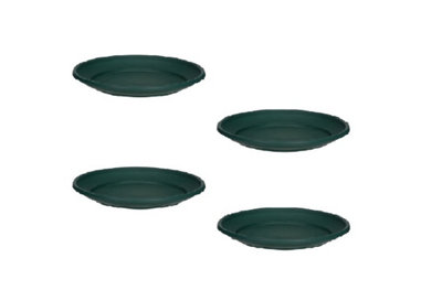 4 x 43cm Plant Pot Saucer Large Green Colour Plastic Plant
