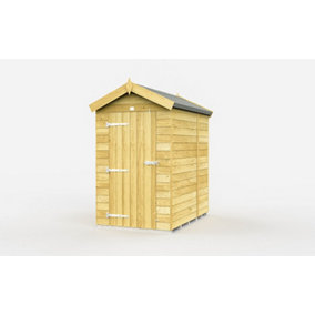4 x 5 Feet Apex Shed - Single Door Without Windows - Wood - L158 x W118 x H217 cm
