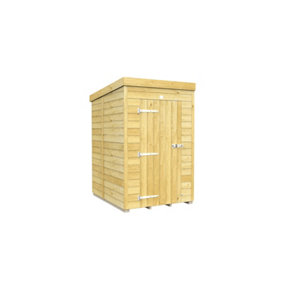 4 x 5 Feet Pent Shed - Single Door Without Windows - Wood - L147 x W127 x H201 cm