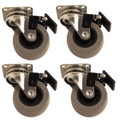 4 x 50mm Swivel Castor Wheels Heavy Duty Trolley Furniture Caster Black Brake