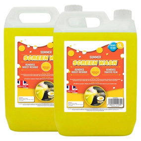 4 x 5L High Performance Yellow Summer Screen Wash Ready To Use