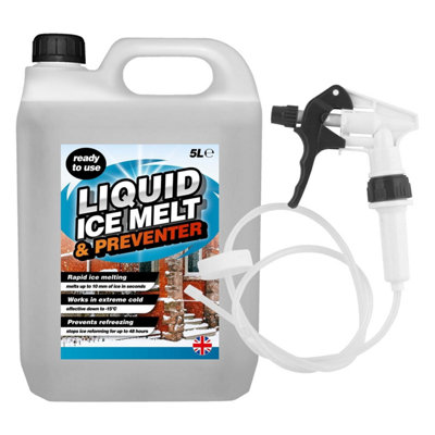 4 x 5L Rapid Liquid Ice Melt & Preventer with Long Hose Trigger ...