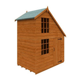 4 x 6 (1.15m x 1.75m) Mansion Wooden Playhouse (12mm Tongue and Groove Floor and Roof) (4ft x 6ft) (4x6)