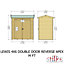 4 x 6 (1.21m x 1.82m) - Reverse Apex Wooden Garden Shed - Double Doors