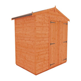 4 x 6 (1.23m x 1.75m) Windowless Wooden Tongue and Groove APEX Shed + Double Doors (12mm T&G Floor and Roof) (4ft x 6ft) (4x6)