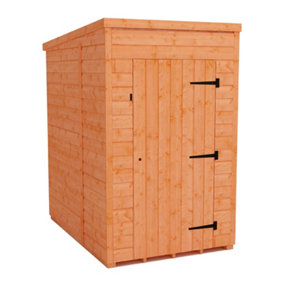 4 x 6 (1.23m x 1.75m) Windowless Wooden Tongue and Groove PENT Shed - Single Door (12mm T&G Floor and Roof) (4ft x 6ft) (4x6)