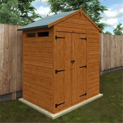 4 x 6 (1.23m x 1.75m) Wooden T&G Double Doors Security Garden APEX Shed (12mm T&G Floor and Roof) (4ft x 6ft) (4x6)