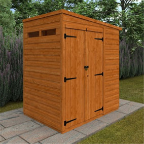 4 x 6 (1.23m x 1.75m) Wooden T&G Double Doors Security Garden PENT Shed (12mm T&G Floor and Roof) (4ft x 6ft) (4x6)