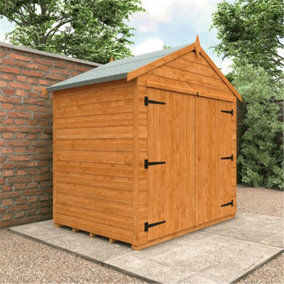 4 x 6 (1.23m x 1.75m) Wooden Tongue and Groove APEX Bike Shed (12mm T&G Floor and APEX Roof) (4ft x 6ft) (4x6)