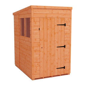 4 x 6 (1.23m x 1.75m) Wooden Tongue and Groove PENT Shed - Single Door (12mm T&G Floor and Roof) (4ft x 6ft) (4x6)